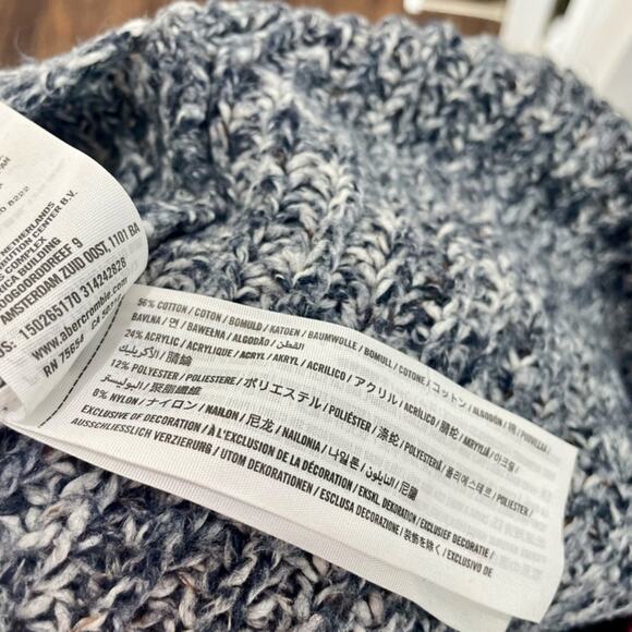 Abercrombie & Fitch Gray Marled Knit Chunky Turtleneck Sweater Size Medium - Picture 10 of 11